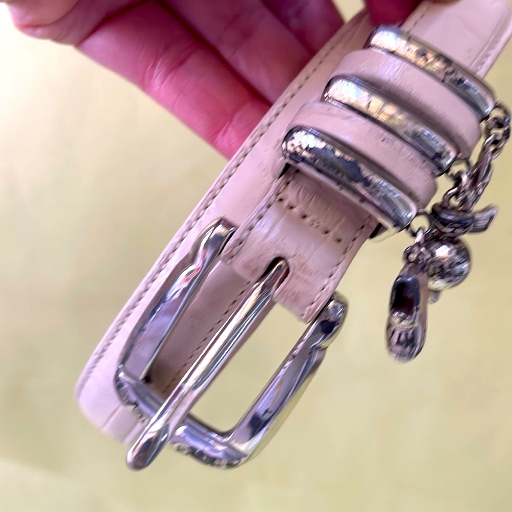 Vintage cream/silver Brighton 
 belt with golf charms